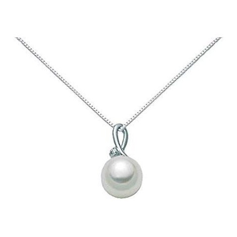 Collana Miluna Oro Bianco Perla e Diamanti PCL1877X