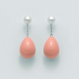 Orecchini Pendenti Perle Corallo Rosa PER2249