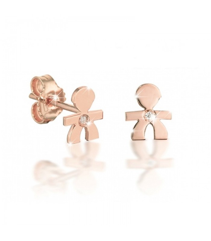 Le Bebè Monorecchino Oro Rosa Diamantino Bimbo LBB329 Le Bebè Monorecchino Oro Rosa Diamantino Bimbo LBB329