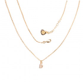 Collana Donna Raggi Lettera D in Argento Rosè e Zirconi