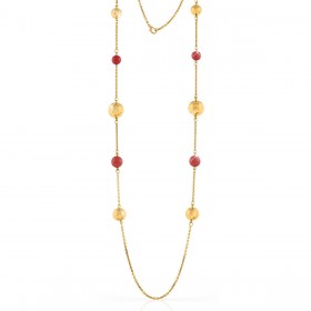 Catena Lunga Rosario Sfere Unoaerre Gold/Red EXH466/4