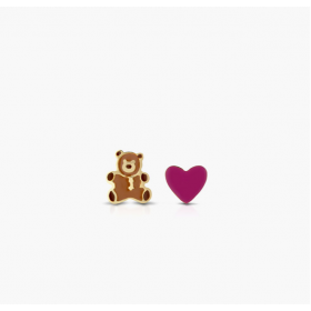 Orecchini Lobo Donna Le Bebé Toy Orsetto+Cuore PMG057