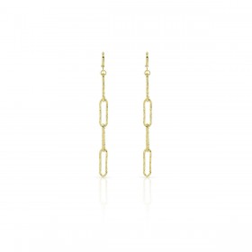 Orecchini Pendenti Unoaerre Bronzo Catena Ovali Gold EXO415/1