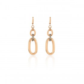 Orecchini Pendenti Unoaerre Bronzo Rose Nero EXO417/1