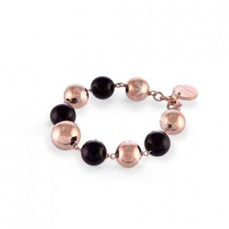 Bracciale Sfere Rose Nere Unoaerre EXB4214
