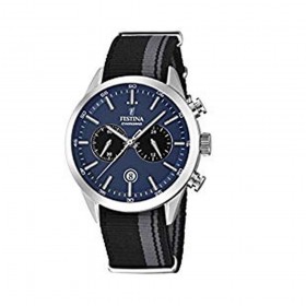 Orologio Uomo Festina Nero Blu Cronografo Stoffa F16827/2