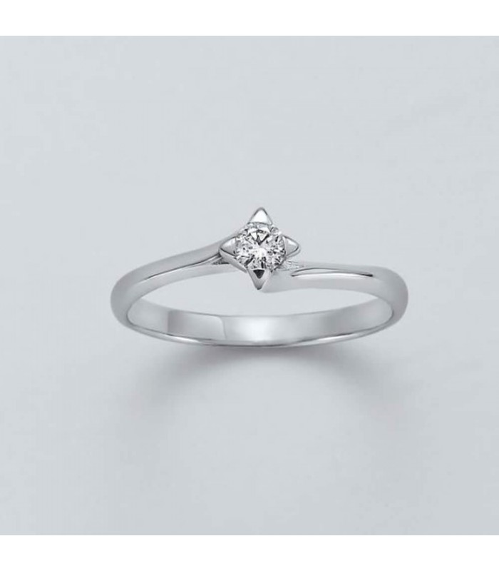 Anello Da Donna Soltaro Modello Valentno N Oro Banco 18 Kt Taglo - Foto 4