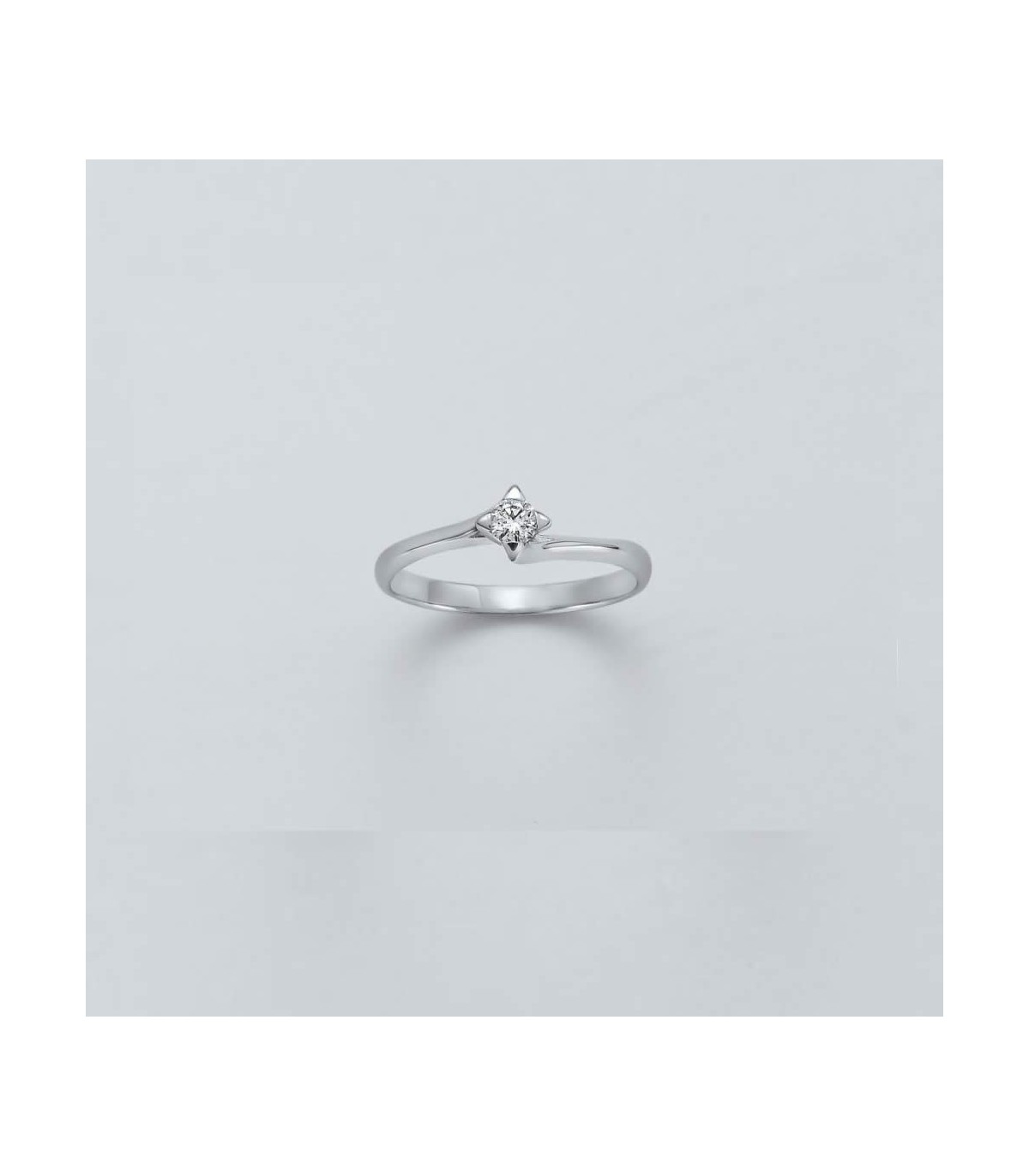 Anello Solitario Miluna Donna Oro Bianco 18kt Diamante 0 03ct LID3245 003 MiRaggi