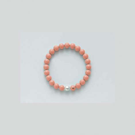 Bracciale Donna Miluna in Oro, Corallo Rosa e Perla Bianca PBR2085