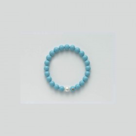 Bracciale Donna Miluna in Oro, Turchese e Perla Bianca PBR1794