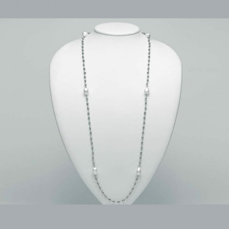 Collana Miluna Argento Ematite 6 Perle Barocche PCL5662