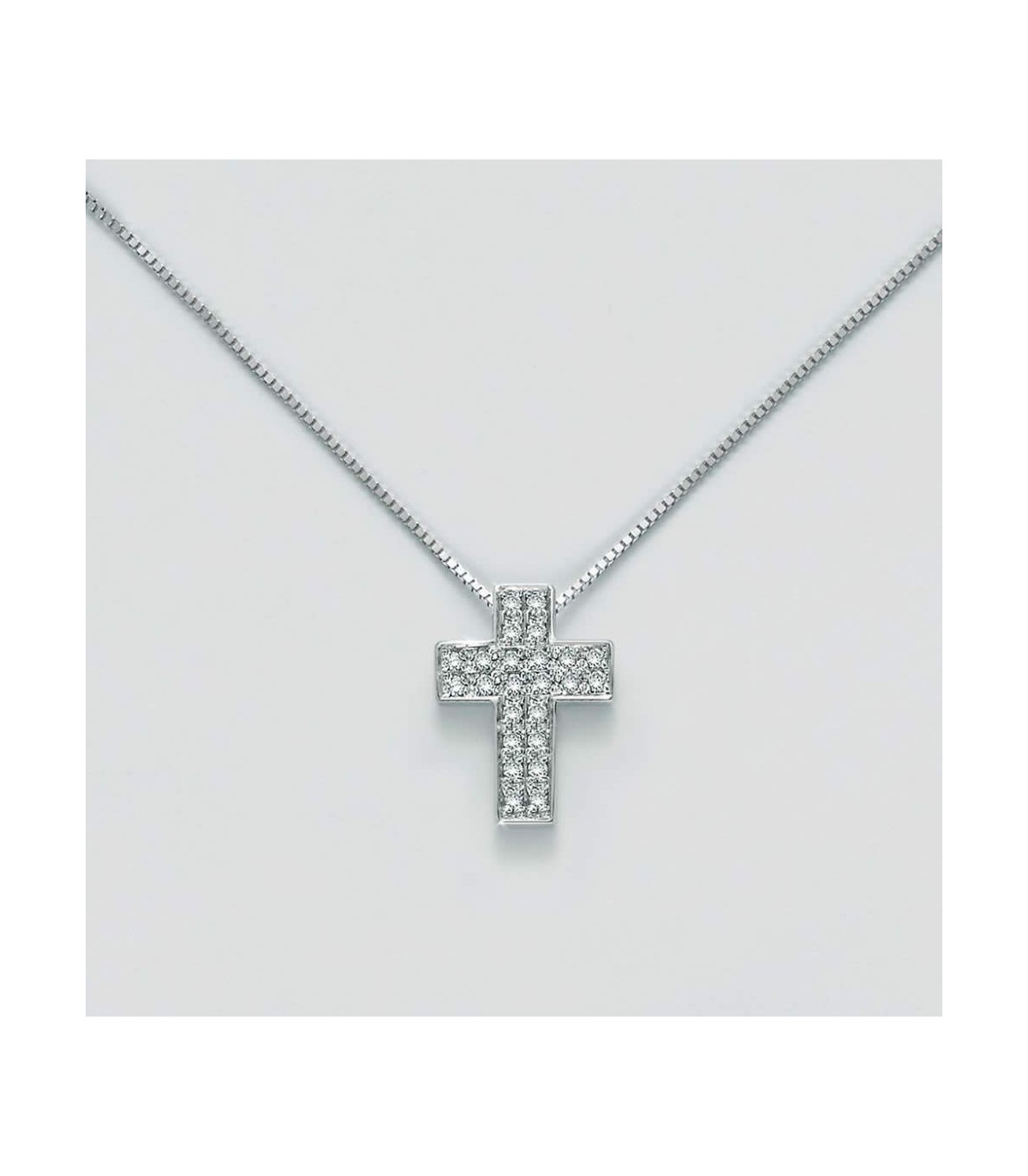Collana Pendente Croce In Oro 18 kt e Diamanti Naturali da 0,50 ct