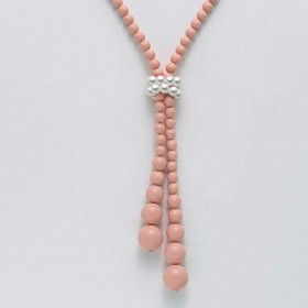 Collana Miluna Filo Perle Corallo Rosa e Oro Bianco CLD3657