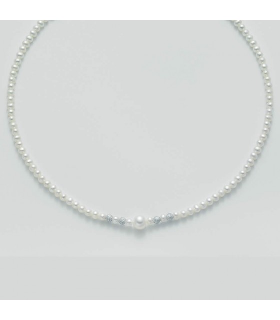 Collana Pendente Perla Mari Del Sud Nihama 13/14 Oro Bianco Con Diamanti - Foto 2