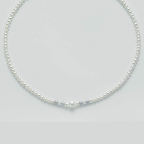 Collana Miluna Perle e Oro Bianco PCL3080