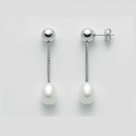 Orecchini Donna Miluna Pendenti Argento e Perle PER2404