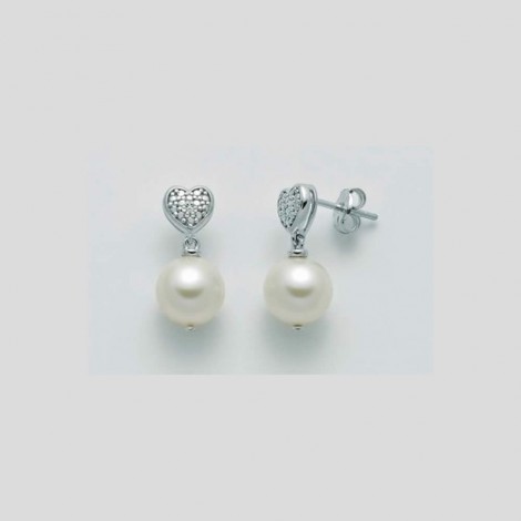 Orecchini Miluna Cuore O.B. 18 kt Perle e Diamanti PER2391