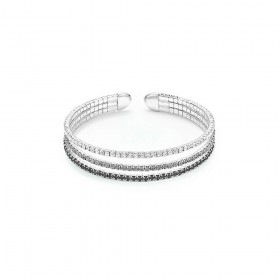 Bracciale Donna 3 Fili Bianco Grigio Nero Kiara Basik KBRD1272B