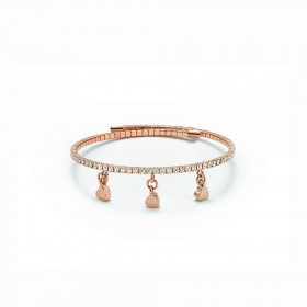 Bracciale Donna con Cuori Pendenti Rosato Kiara Design KBRD1439R
