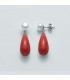 Orecchini Pendenti Perle Corallo Rosso PER2190
