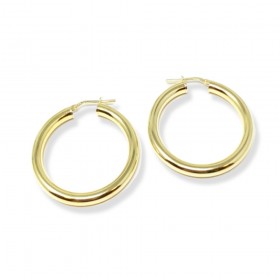 Orecchini a Cerchio 3cm Donna Raggi Argento 925 Dorato RA/005085