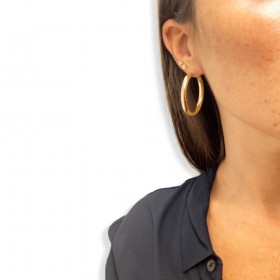 Orecchini a Cerchio 3cm Donna Raggi Argento 925 Dorato RA/005085