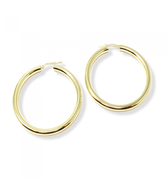 Orecchini a Cerchio 4cm Donna Raggi Argento 925 Dorato RA/014216 Orecchini a Cerchio 4cm Donna Raggi Argento 925 Dorato RA/014216