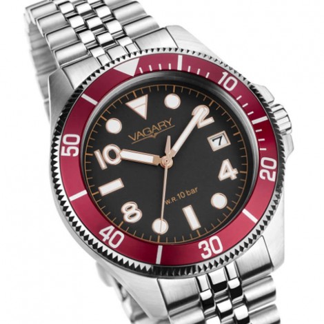 Orologio Uomo Vagary Aqua39 Nero/Rosso VD5-015-53