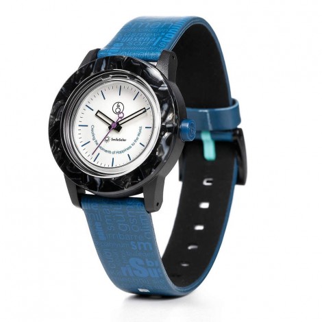 Orologio Smile Solar Gomma Ecopelle Blu RP25J006Y