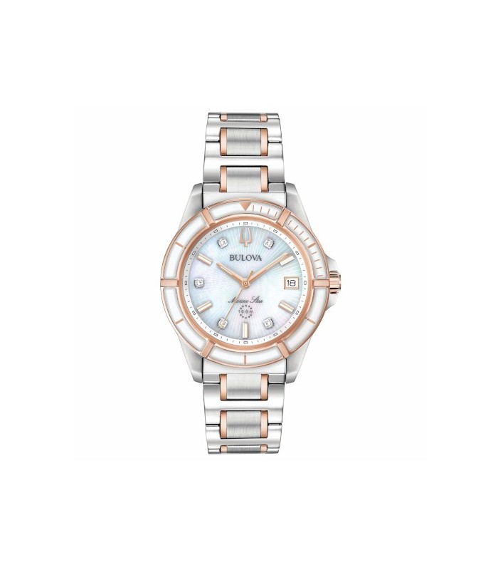Orologio Donna Bulova Diamonds Bianco 98P187 Orologio Donna Bulova Diamonds Bianco 98P187