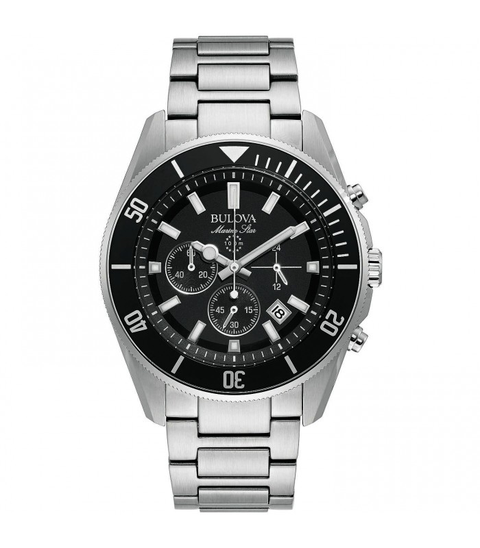 Orologio Uomo Bulova Chrono Nero Marine Star 98B353 Orologio Uomo Bulova Chrono Nero Marine Star 98B353