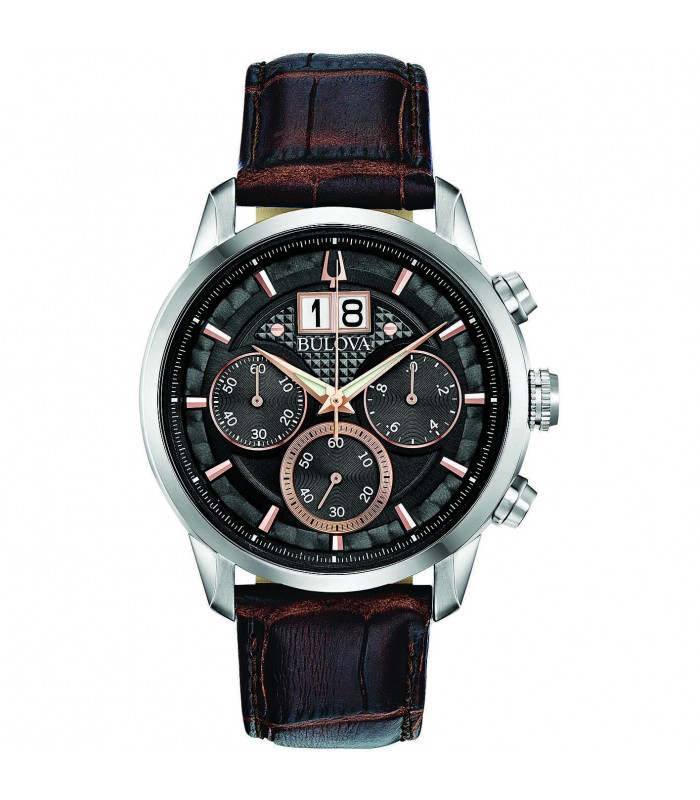 Orologio Uomo Bulova Sutton Nero Pelle 96B311 Orologio Uomo Bulova Sutton Nero Pelle 96B311